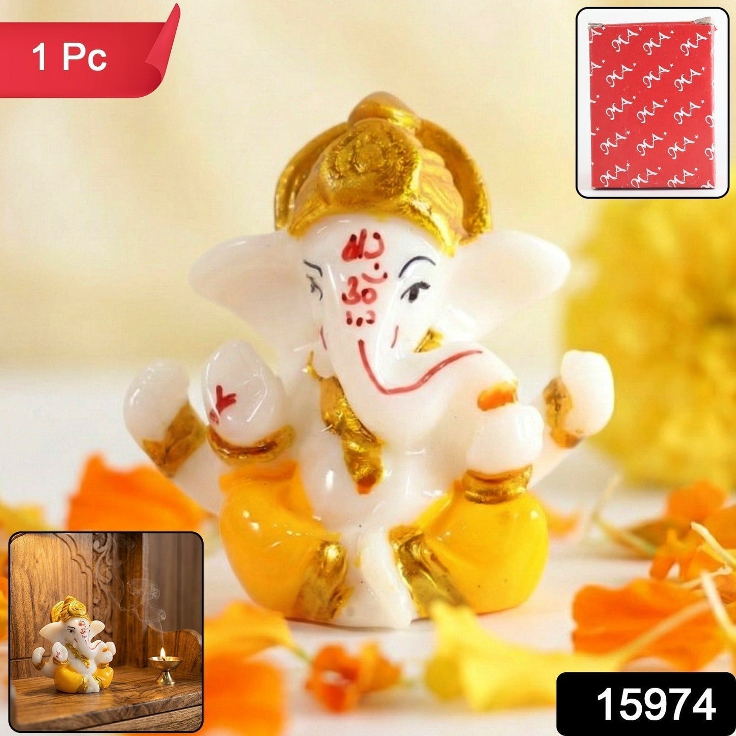 Divine Lord Ganesha Decorative Idol (1 Pc)