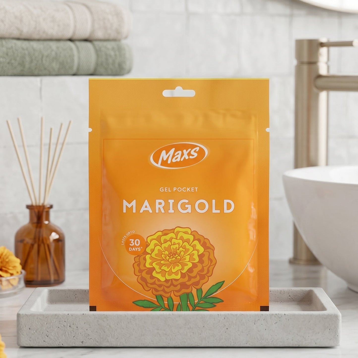 Maxs Marigold Gel Air Freshener Pocket Long Lasting 10 Gm