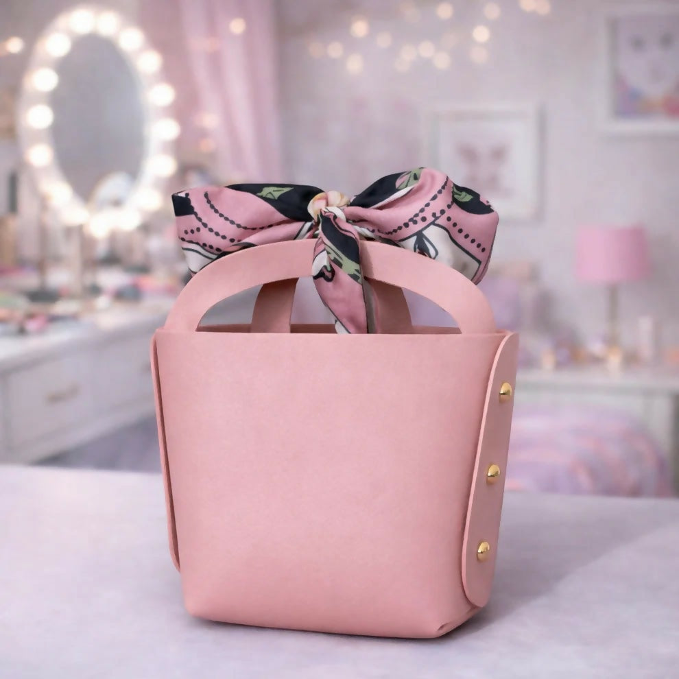 Pink Mini Handbag with Bow Small Cute Carry Purse for Kids