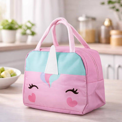 Small Reusable Insulated Lunch Bag – Cute Cartoon Thermal Lunch Tote for Kids & Office (1 PCS)