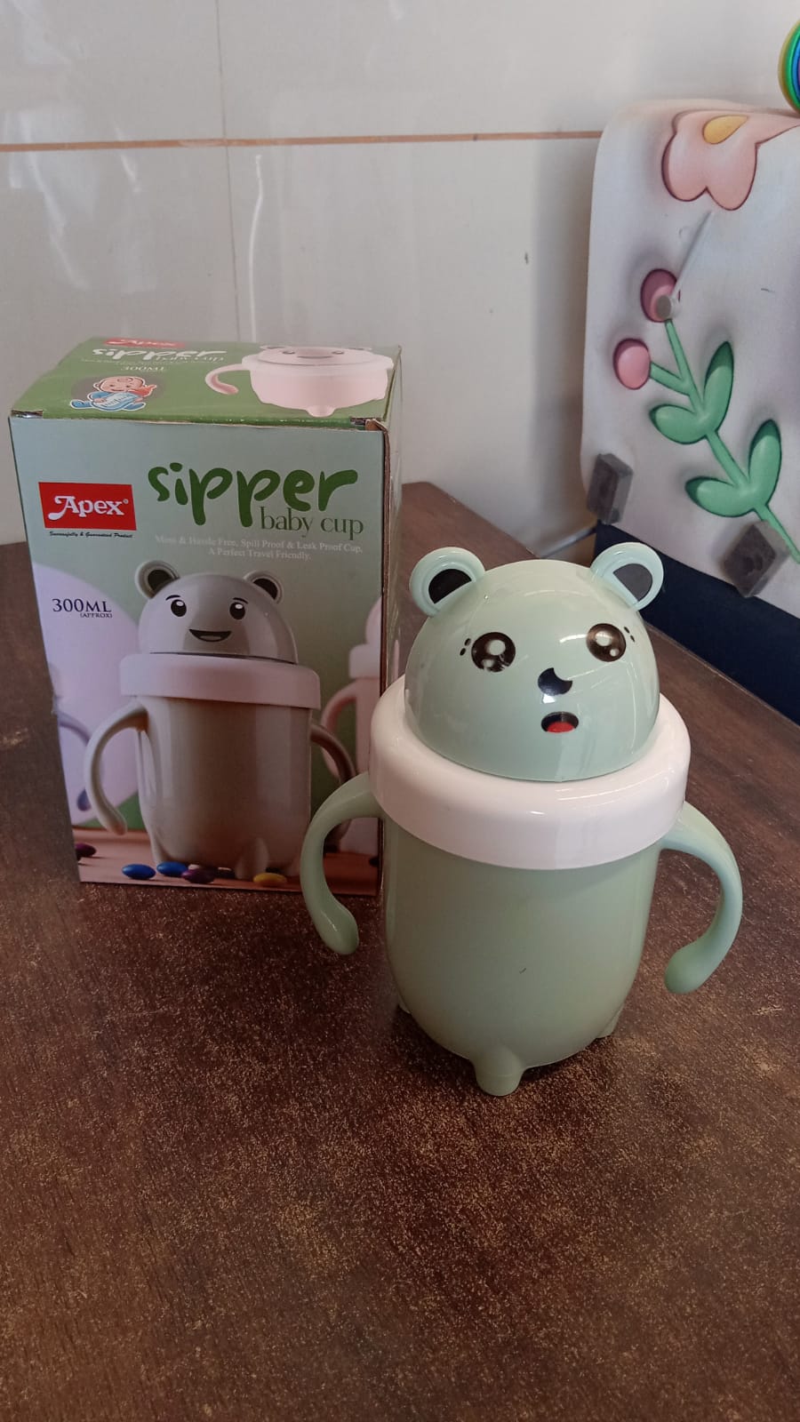 Apex Sipper Baby Cup Training Cup with Handles â€“ Spill Proof & Leak Proof (300 ML Approx)