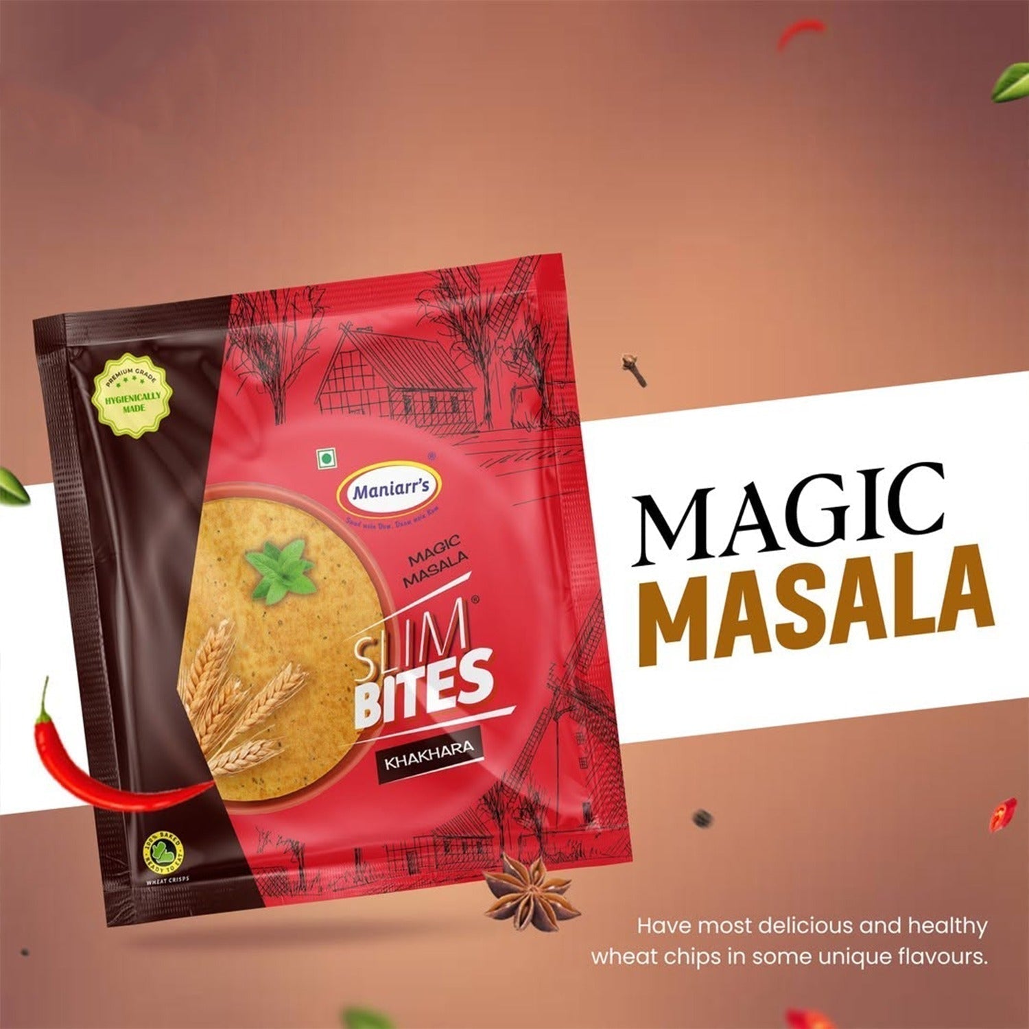 Maniarr's Masala Khakhra Wheat Chips (195 Gm)