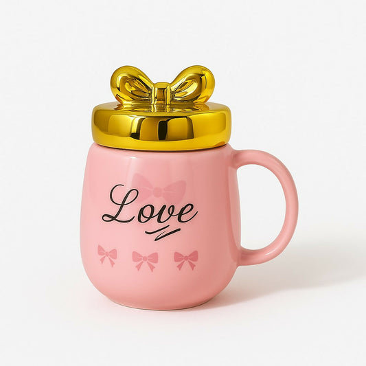 Cute Pink Ceramic Coffee Mug for Girls