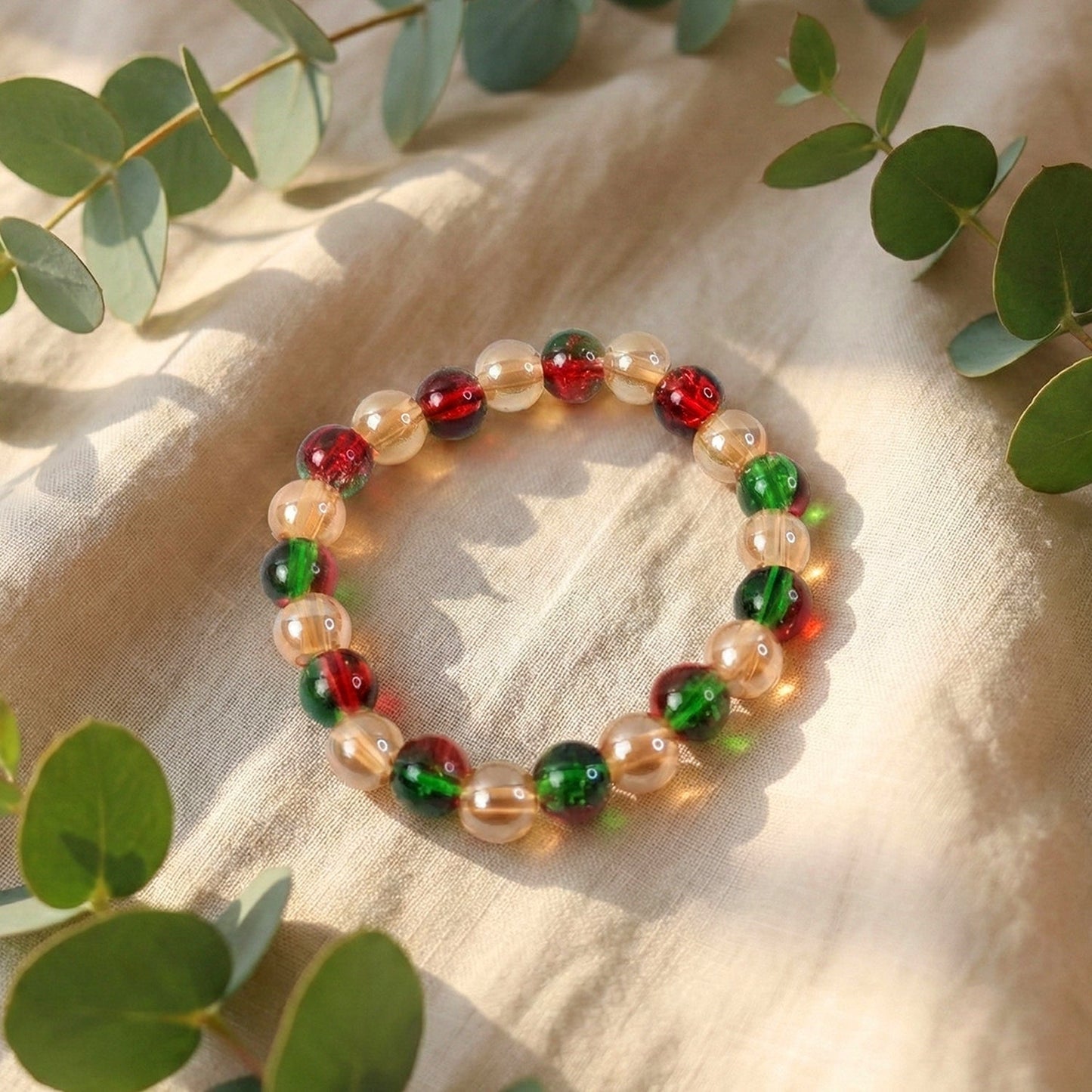 Multicolor Glossy Bead Stretch Bracelet  (1 Pc)