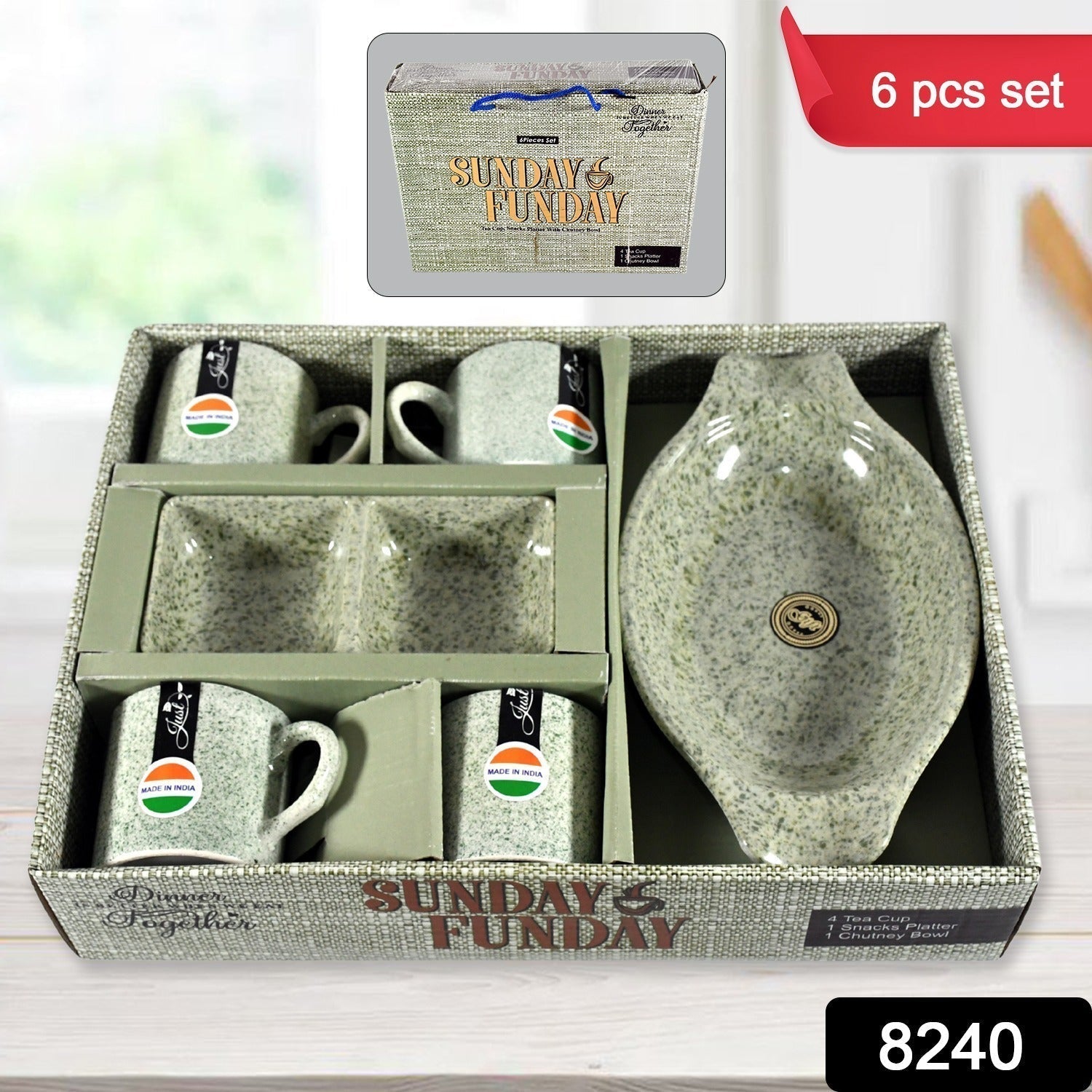 Sunday Funday 6-Piece Tea Set – Platter & Dual Bowl