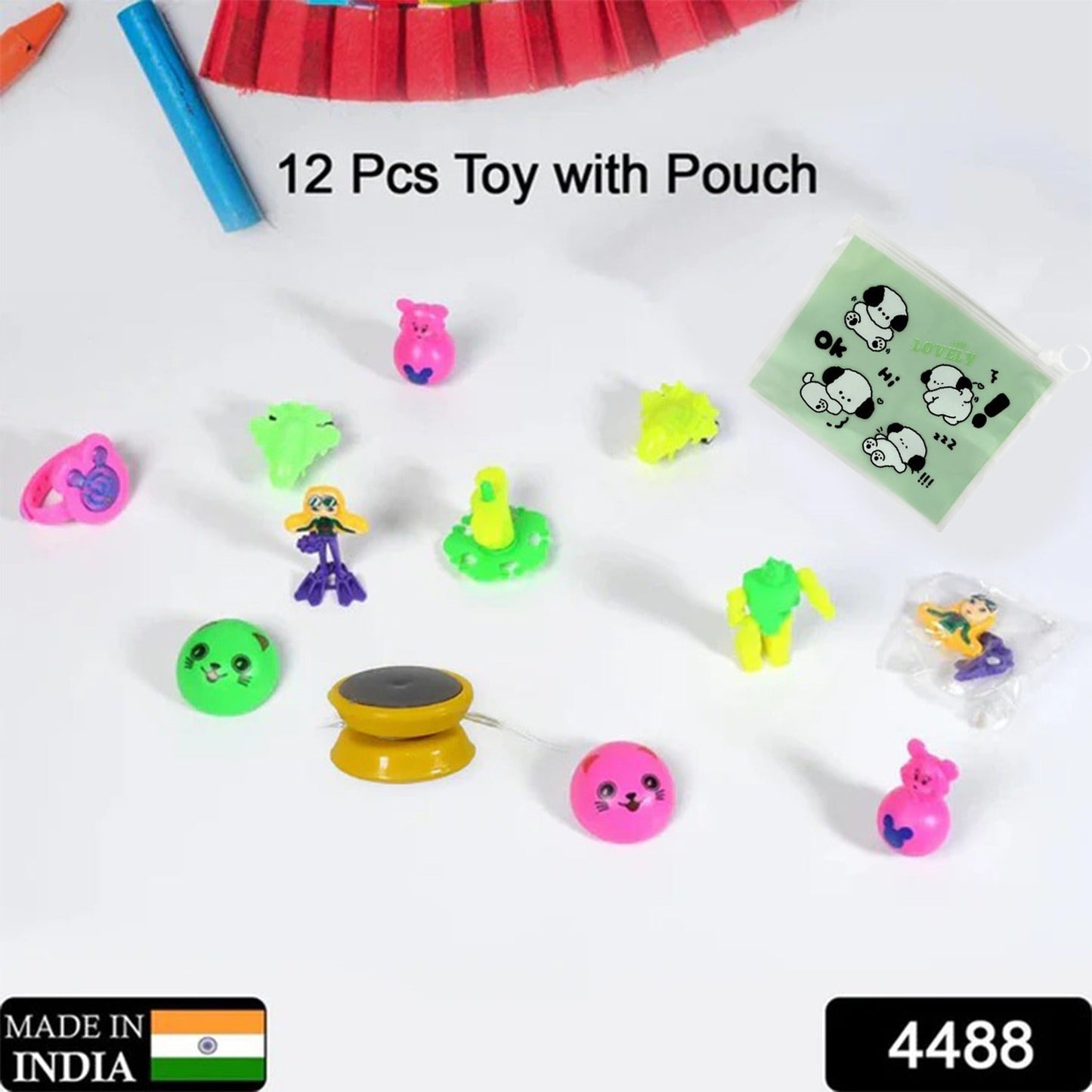 12pc Mix All New Toy And Plastic Pouch Mix All Types Playing Toy For Kids