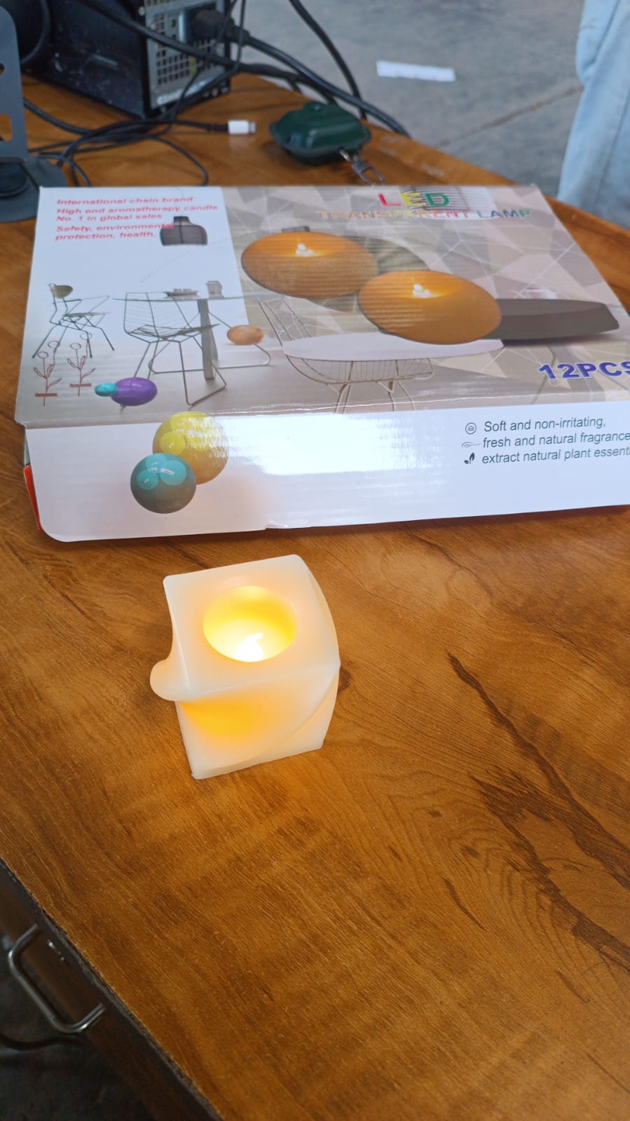 Set of 12 LED Flameless Decorative Candles â€“ Square Shape Tealight Lamps