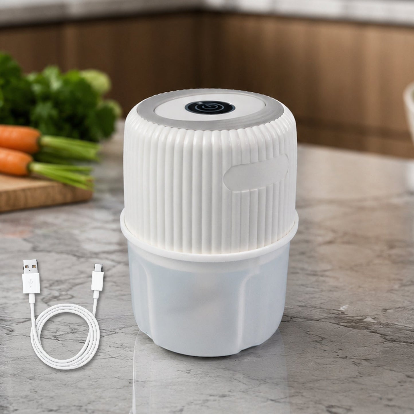 USB Rechargeable Mini Garlic Chopper Crusher (300 Ml)