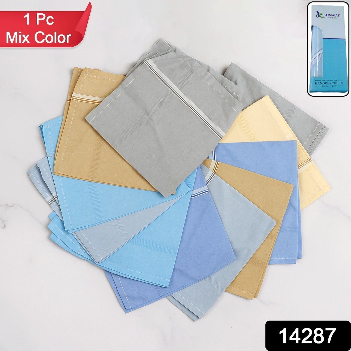Premium Quality Soft Cotton Menâ€™s Handkerchief (40x40 cm / 1 Pc)