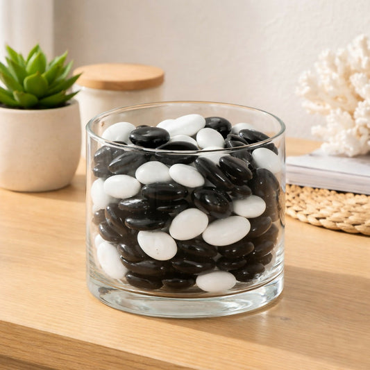 Black & White Decorative Pebbles for Planters and Fountains