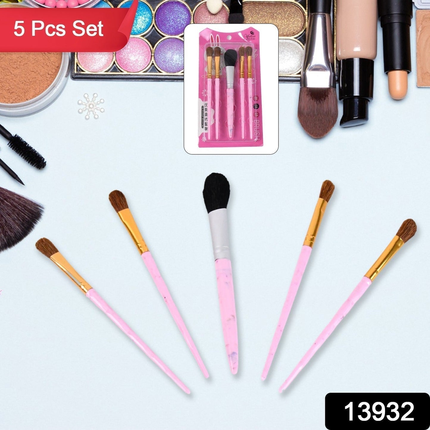 5pc Makeup Brush tools kit (5 Pcs Set / Mix Color)
