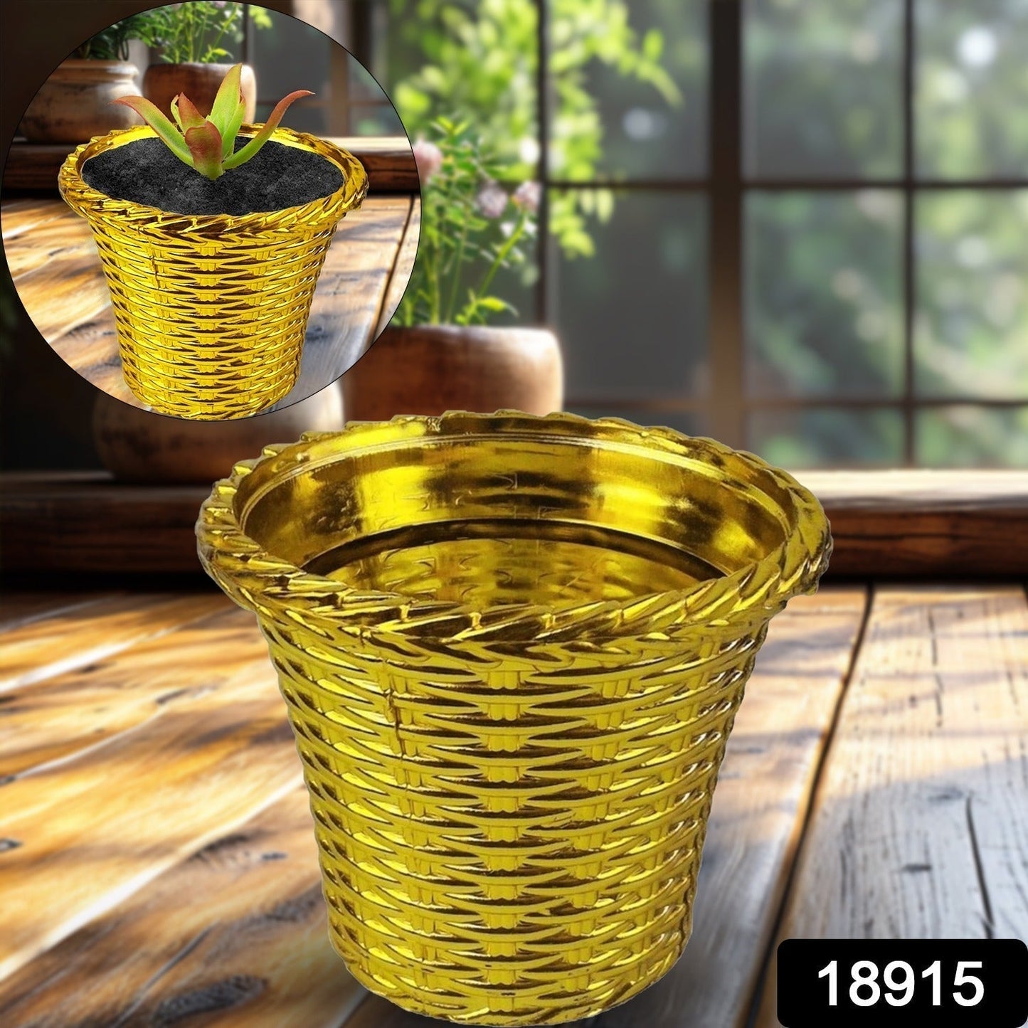 Plastic Flower Valencia (Pot) Home and Outdoor (1 Pc)