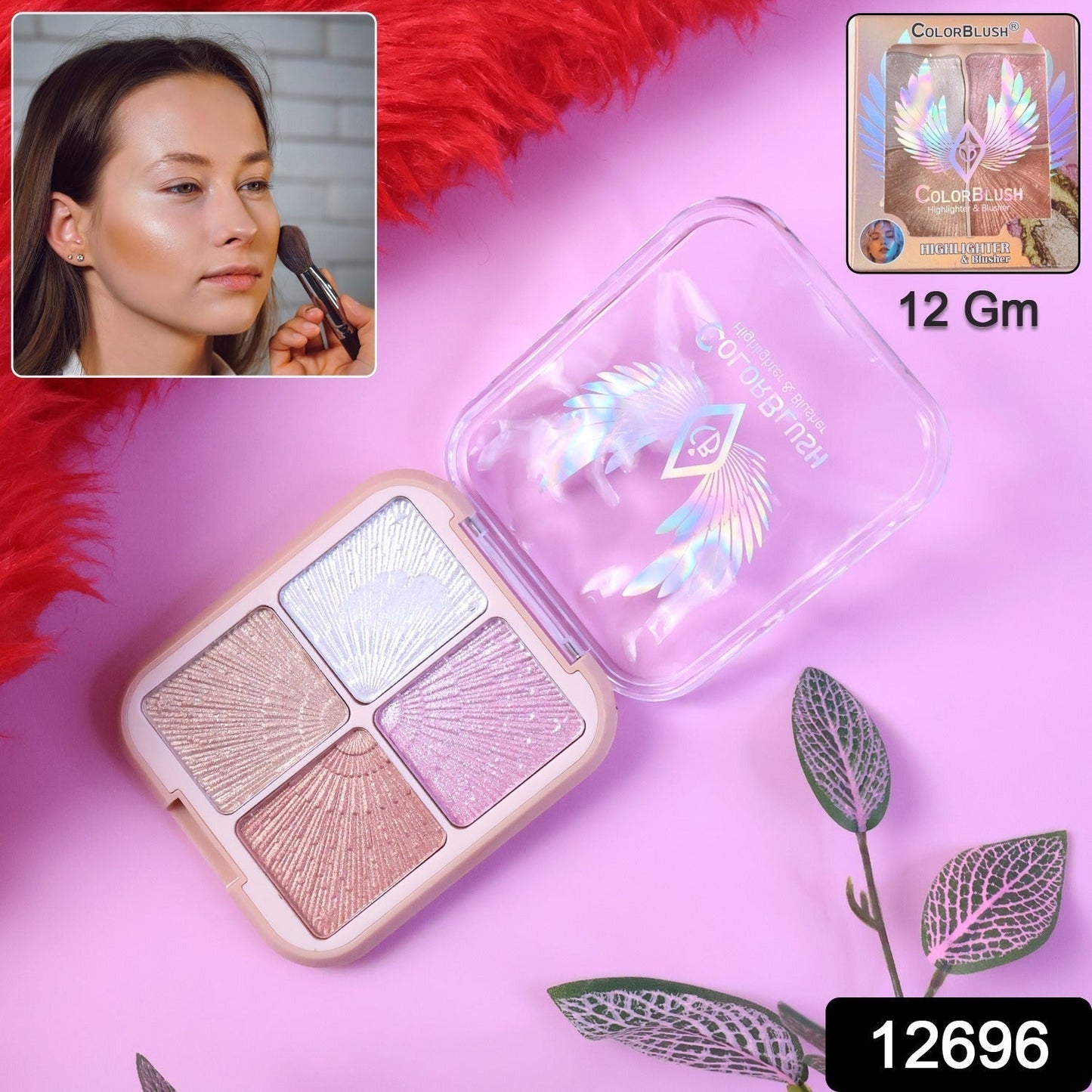 4-in-1 Shimmer Highlighter & Illuminator Palette (12 GM / 1 Pc)