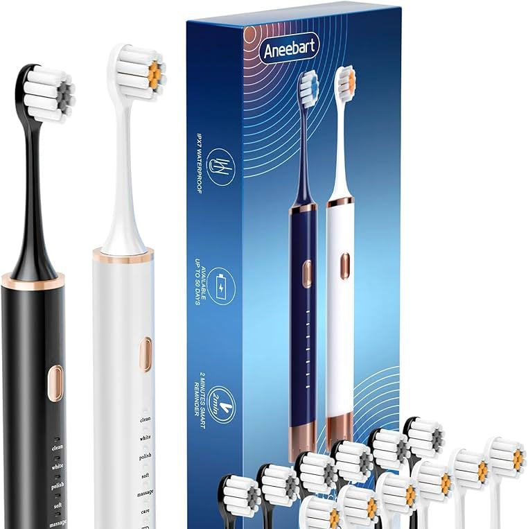 Sonic Electric Toothbrush – Portable Rechargeable Toothbrush with 3 Brush Heads (1 PCS)