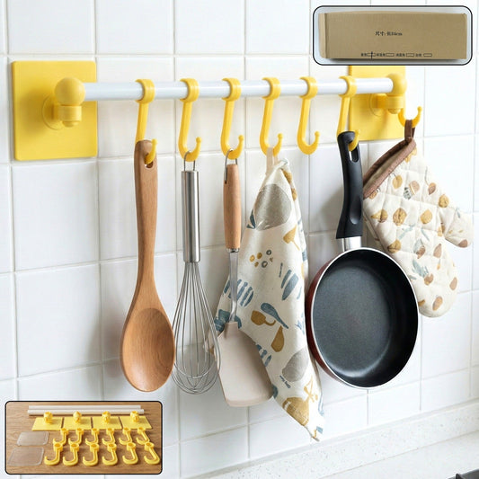 Wall-Mounted Multipurpose Kitchen & Utility Hanging Rack (2 Pc Set)