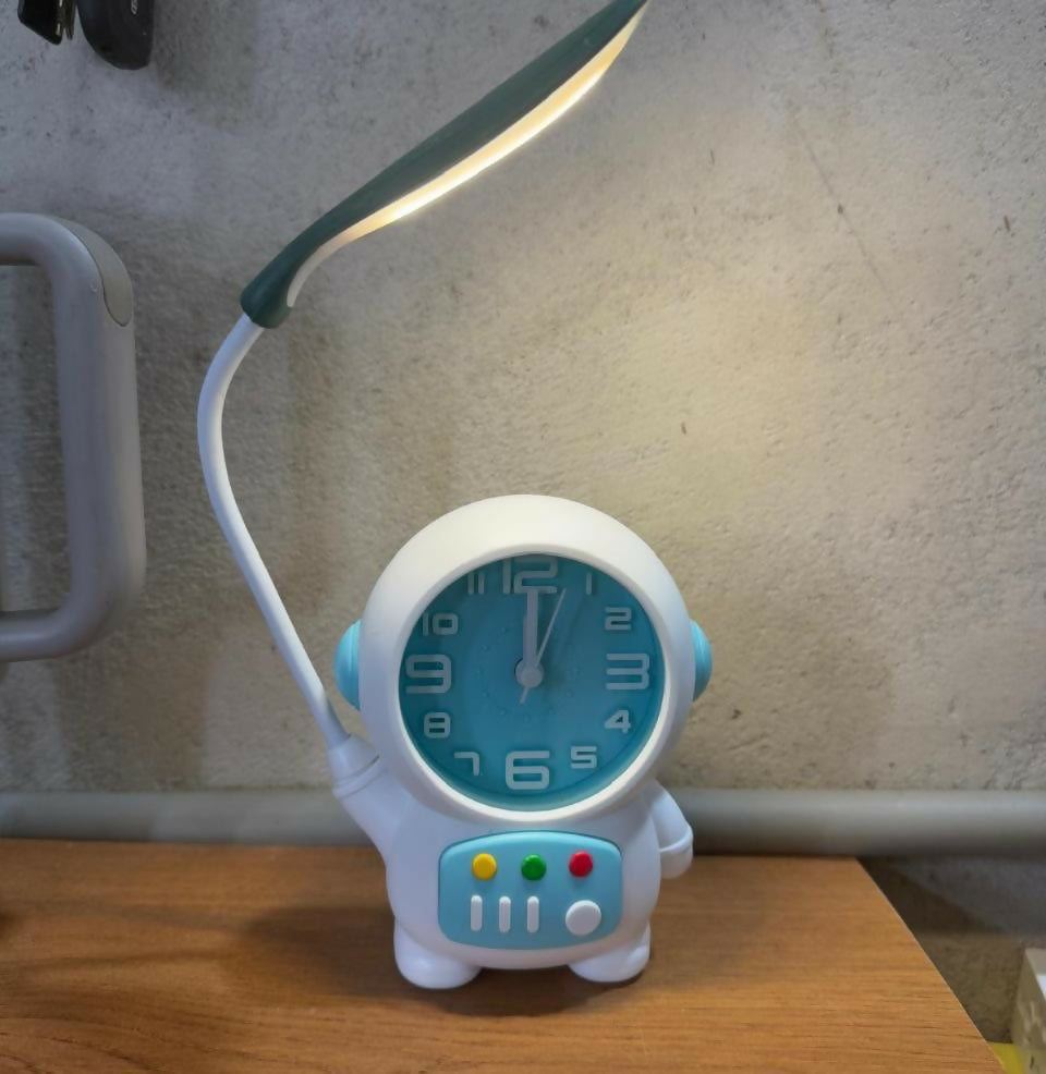 Astronaut Desk Lamp with Alarm Clock for Kids Room, Study Table & Gifting
