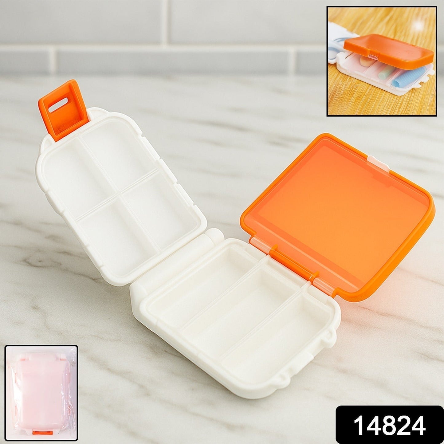 Portable Dual-Sided Pill Organizer Box (1 Pc)