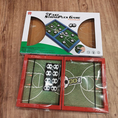 Fast String Puck Game - Football Edition | Portable Wooden Board Game for Kids & Adults