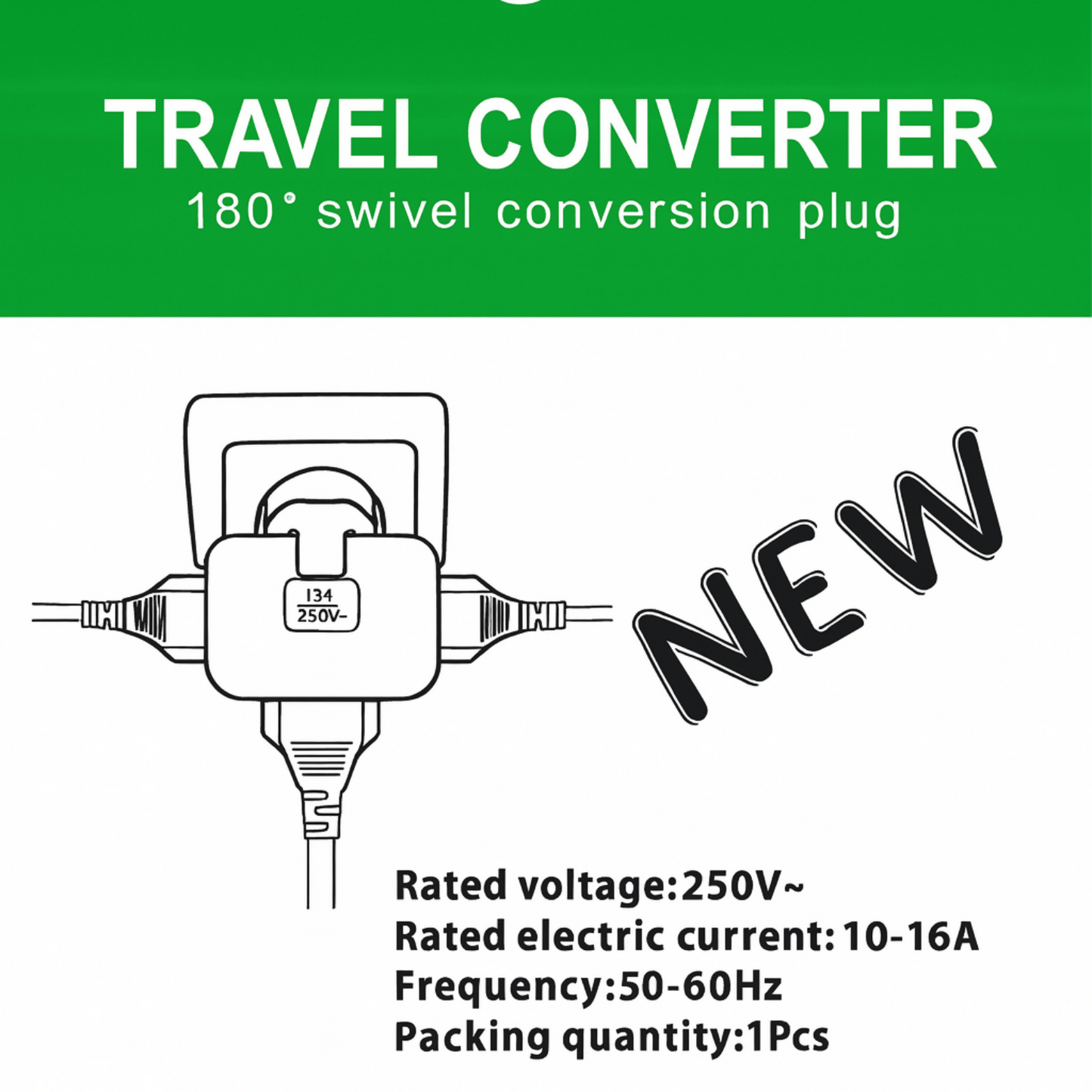 180Â° Swivel Travel Plug Adapter | Universal Power Converter 15A 250V