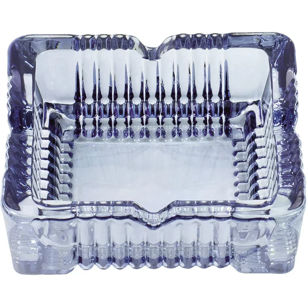 Premium Heavy Duty Crystal Glass Ashtray for Home, Office, or Outdoor Use â€“ Classic Square Design with Deep Grooves and Elegant Cut Pattern â€“ Ideal Gift for Smokers, Bars, and Lounge Decor