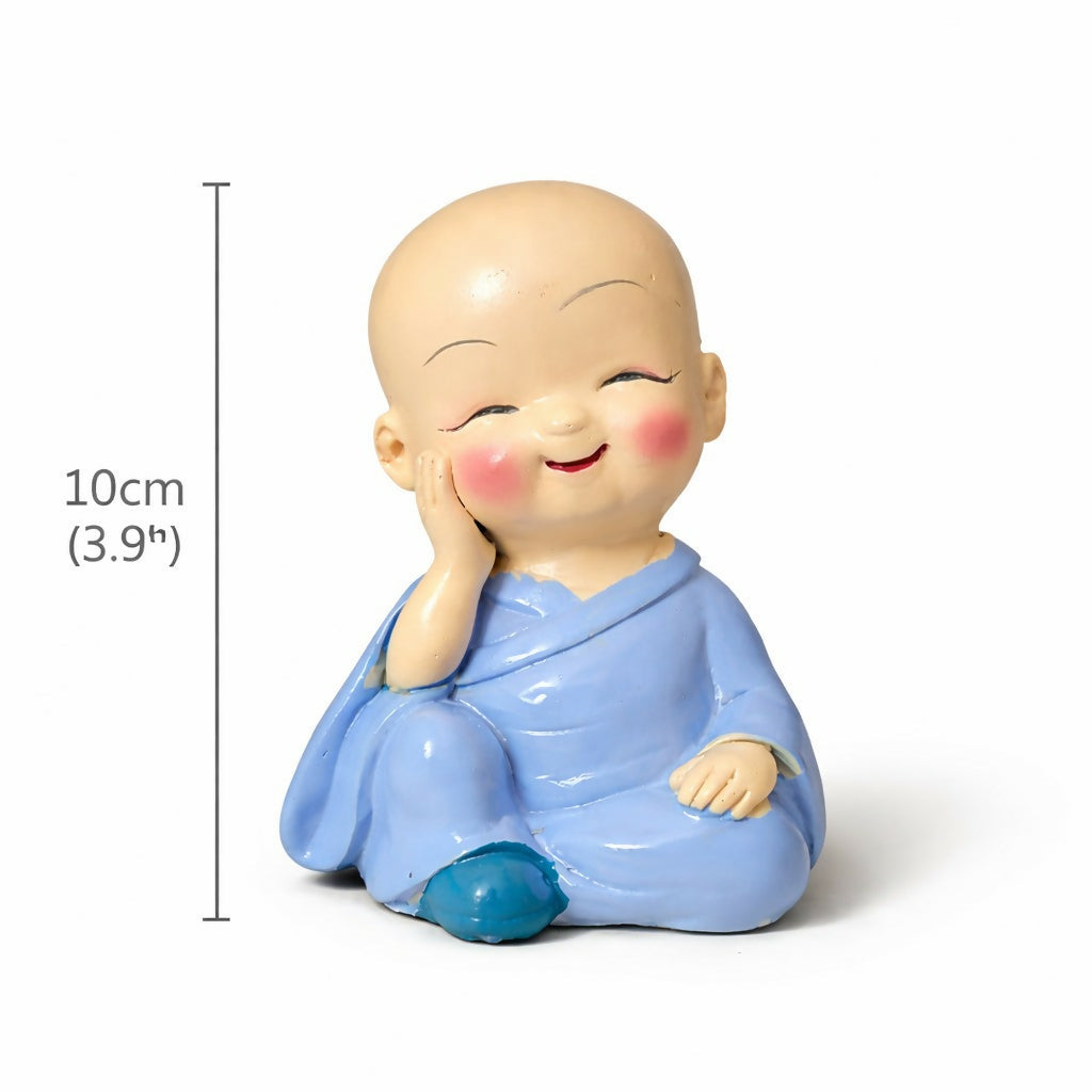 Smiling Monk Showpiece Cute Baby Buddha Desk Decor Figurine