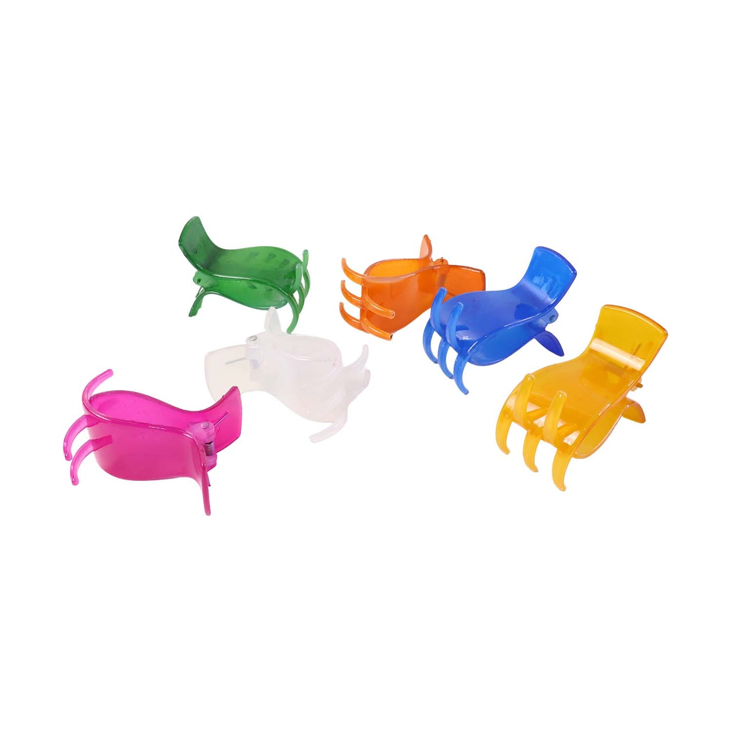 Mini Hair Claw Clips for Girls â€“ 6 Pc Colorful Small Hair Clamps