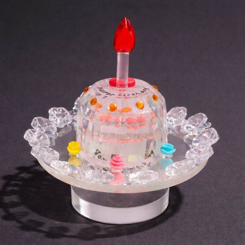 Rotating Crystal Cake Showpiece Decorative Table Centerpiece