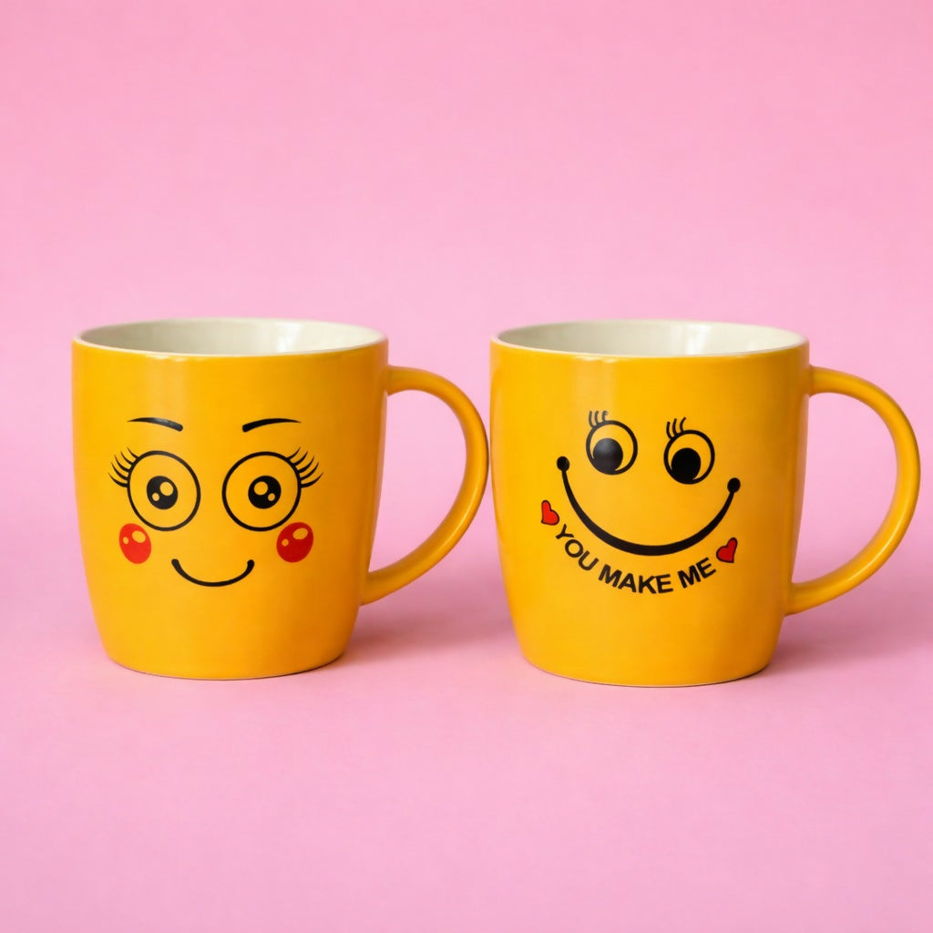 Cute Smiley Face Ceramic Coffee Mug Funny Tea Cup
