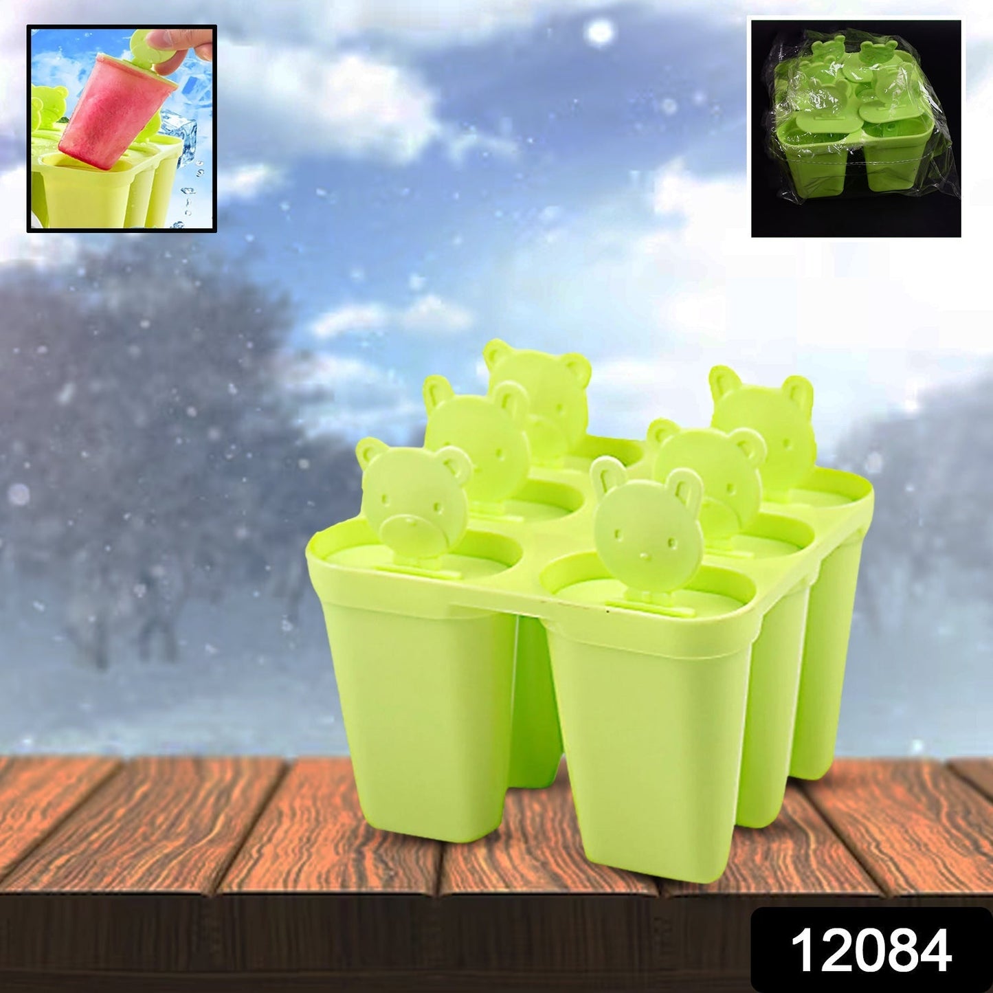 Plastic 6 Grid / Compartment sicle Ice Cream Mold (1 Pc)