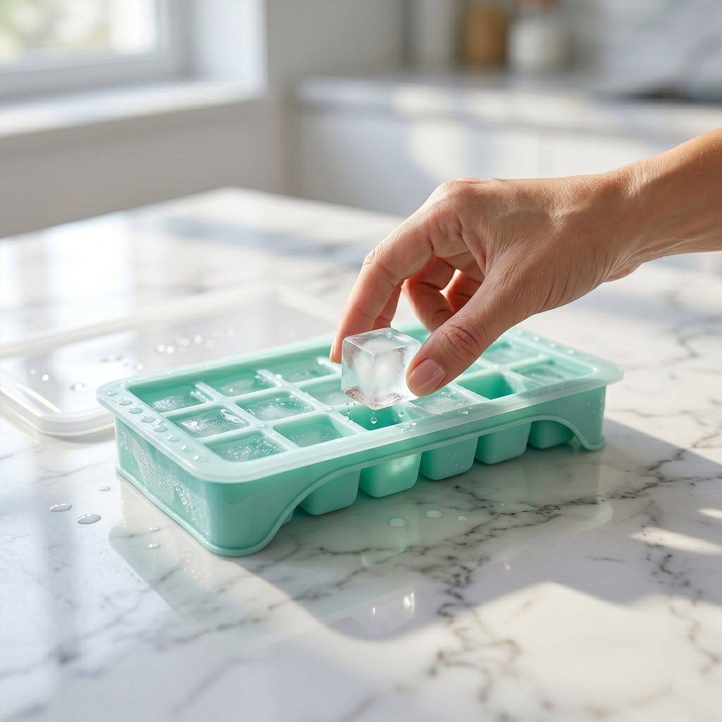 Premium 18‑Grid Pop Up Ice Tray with Lid (1 Pc)