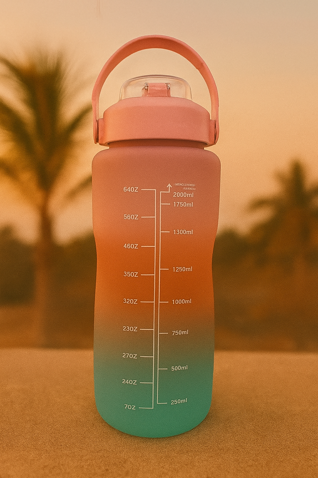 GlowSip Coral Gradient Water Bottle Set â€“ 3-Pack (300mlâ€“1L)