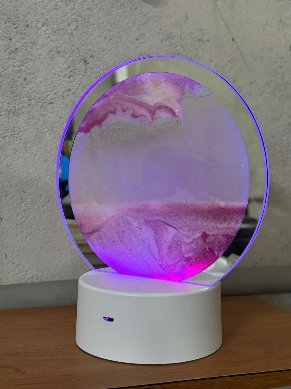 LED Round Static Pink Sand Art Lamp | Ambient Decorative Night Light Home DÃ©cor