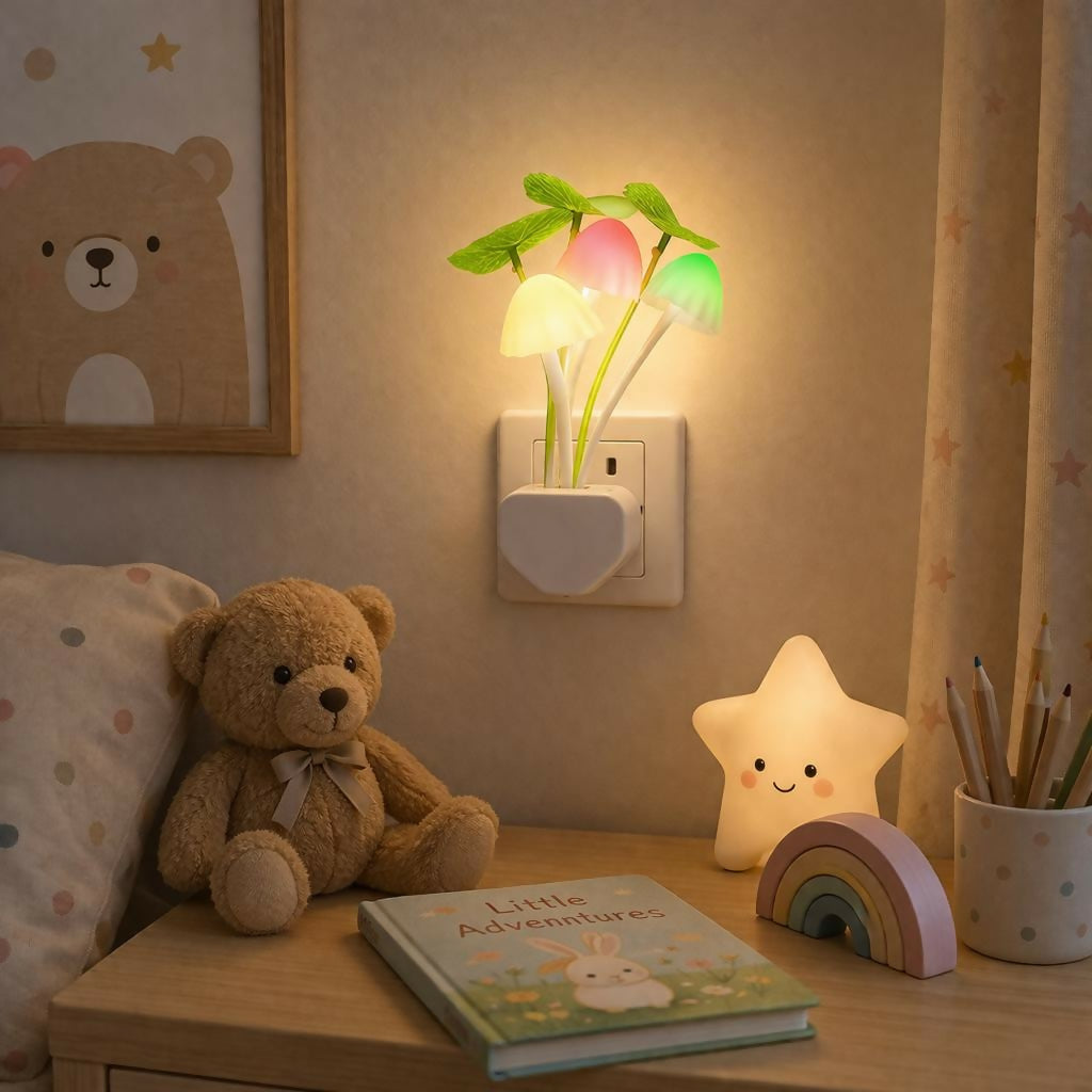 Mushroom LED Night Light Plug-In Soft Glow Decorative Lamp