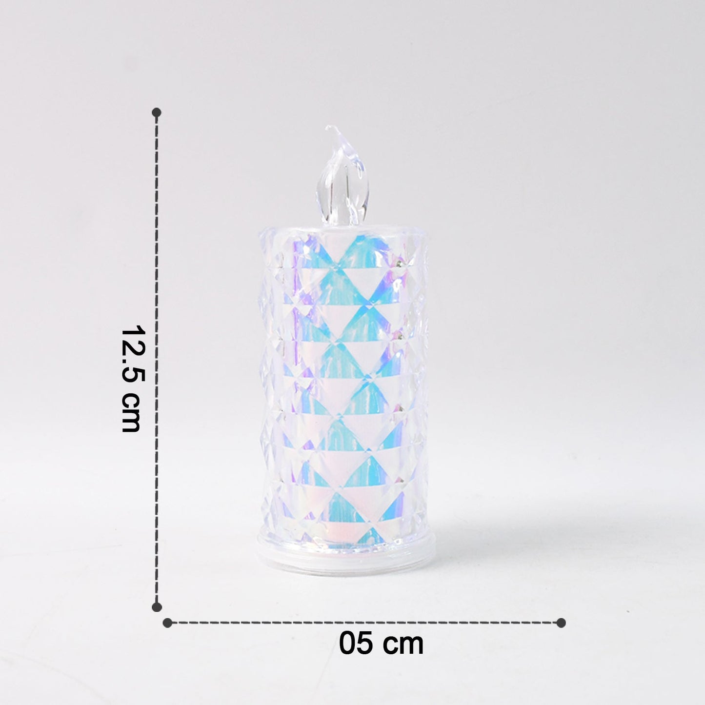 Decorative LED Candle Lights with Holographic Finish (2 Pc / Set)