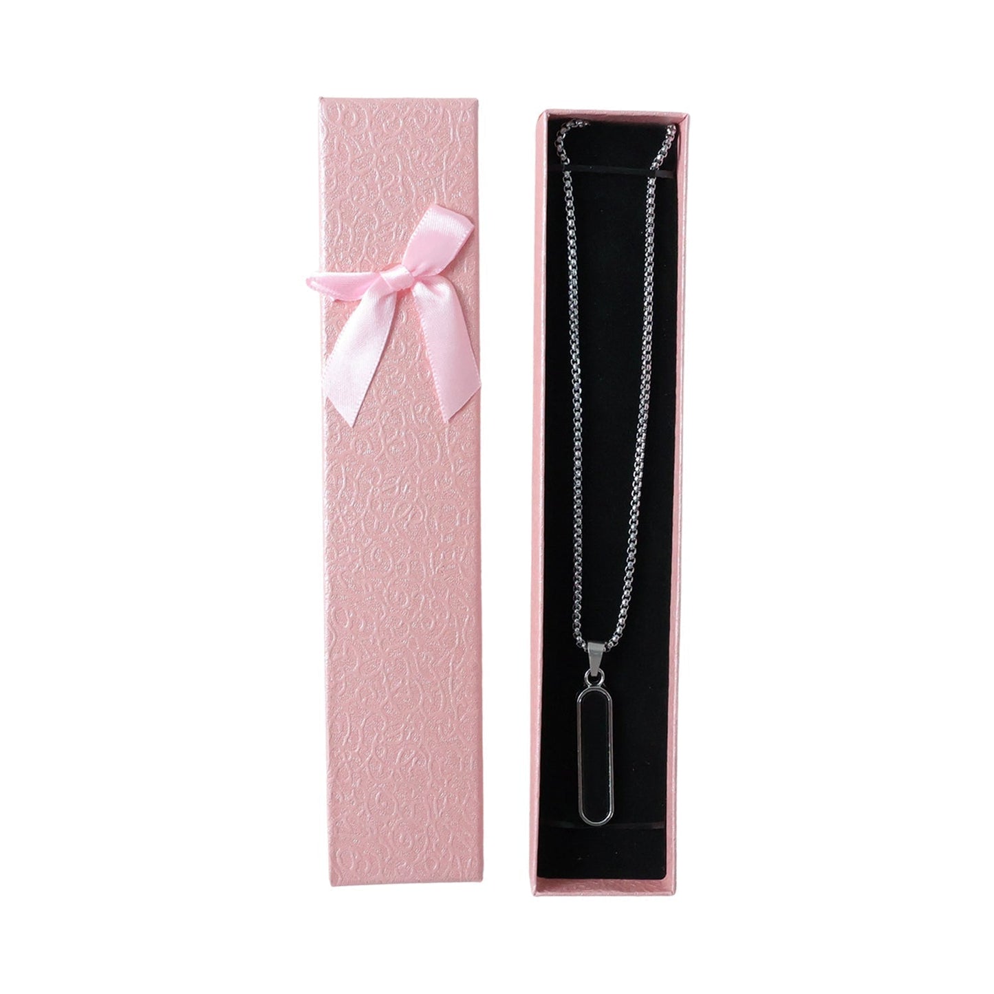 Elegant Metal Pendant Locket Necklace with Box