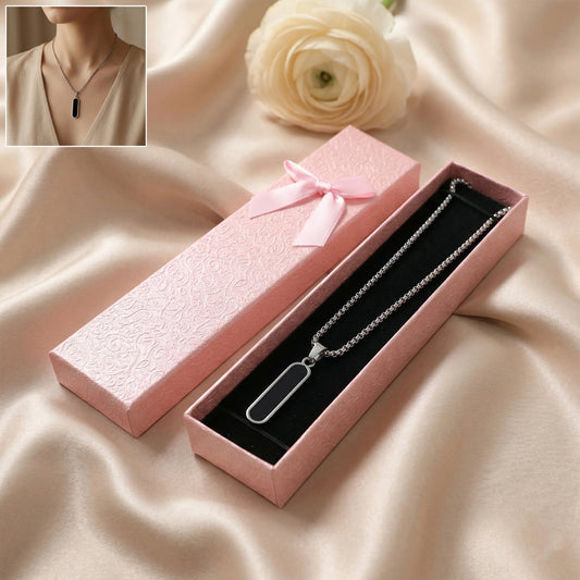 Elegant Metal Pendant Locket Necklace with Box