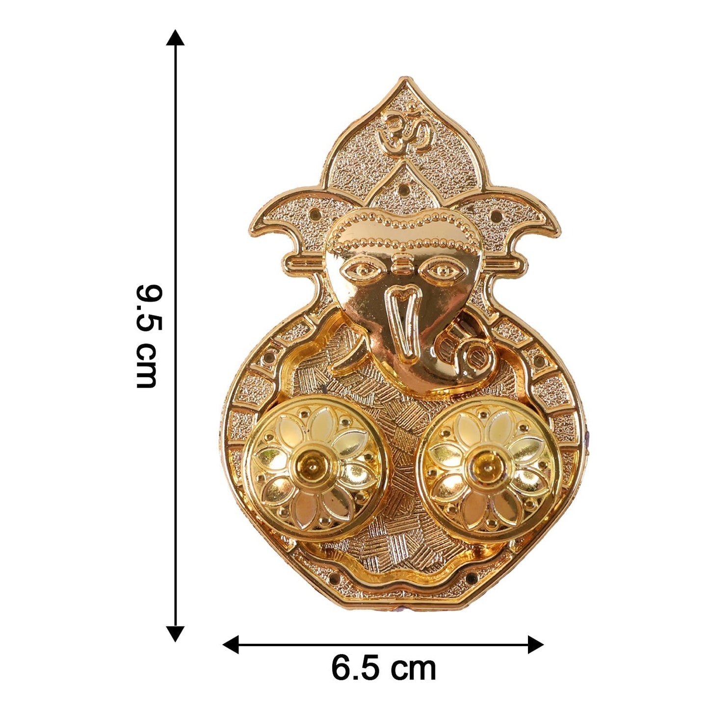 Traditional Golden Lord Ganesha Kumkum Dish  (1 Pc)