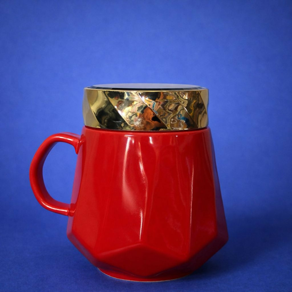 Ceramic Coffee Mug with Lid Stylish Gift Cup for Women