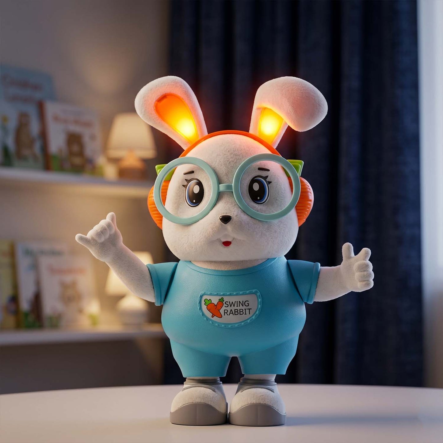 Swing Rabbit Musical Dancing Toy with Light-Up Ears (1 Pc)