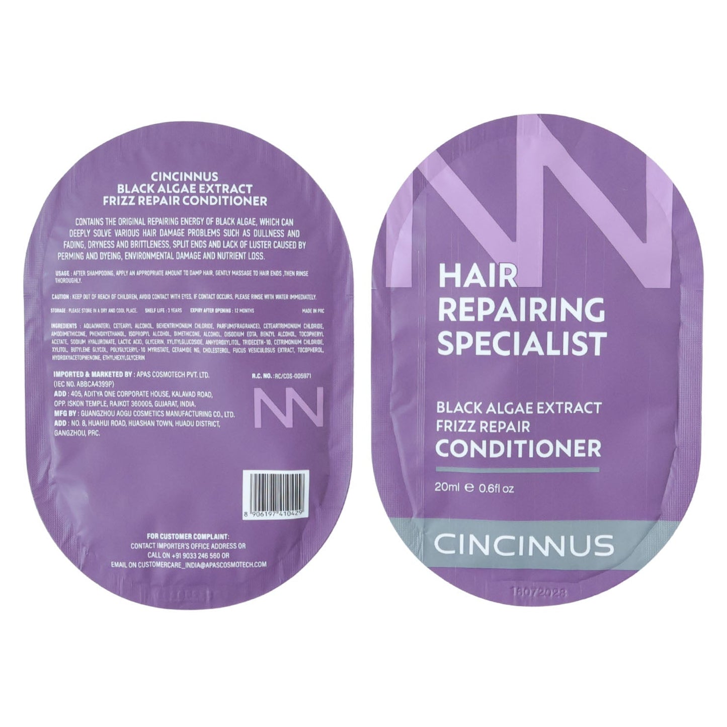 Hair Repair Shampoo and Conditioner Combo Sachet Set (2 Pc, 20ML Each)