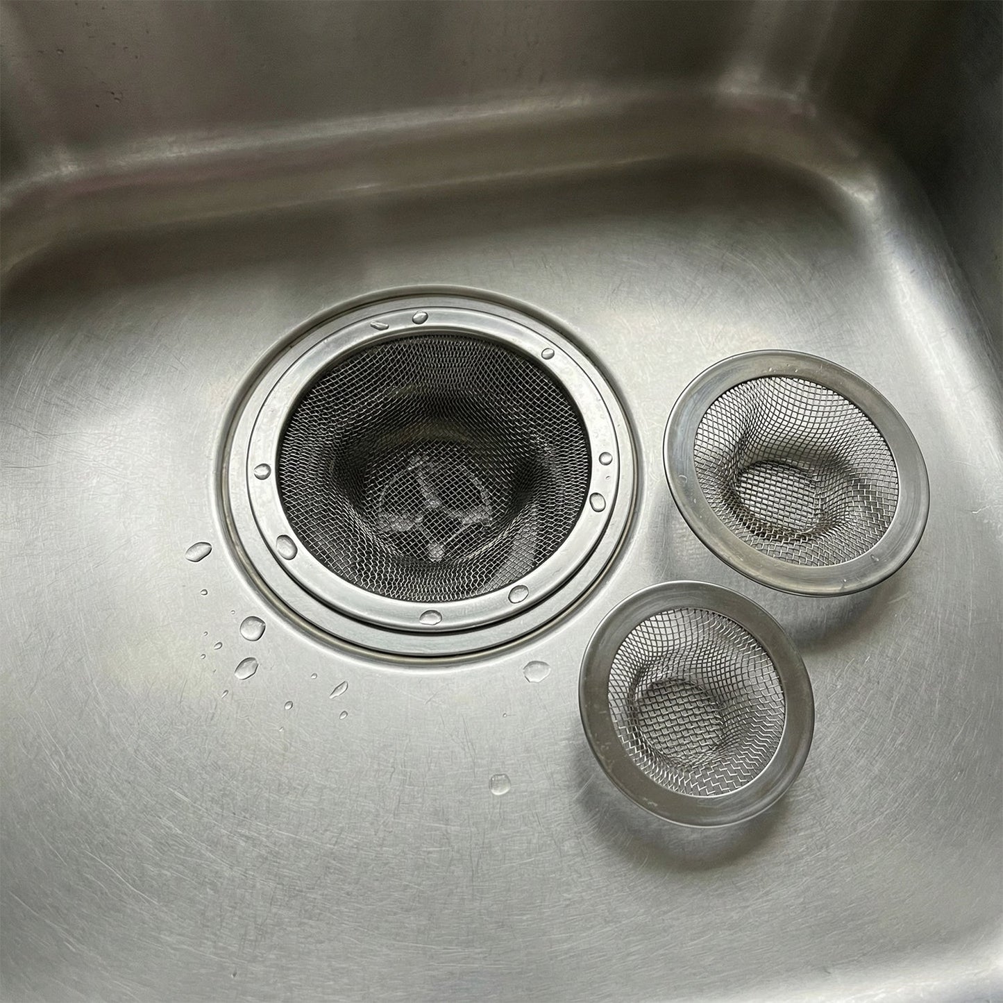 Stainless Steel Sink Drain Strainer Set (3 Pc)