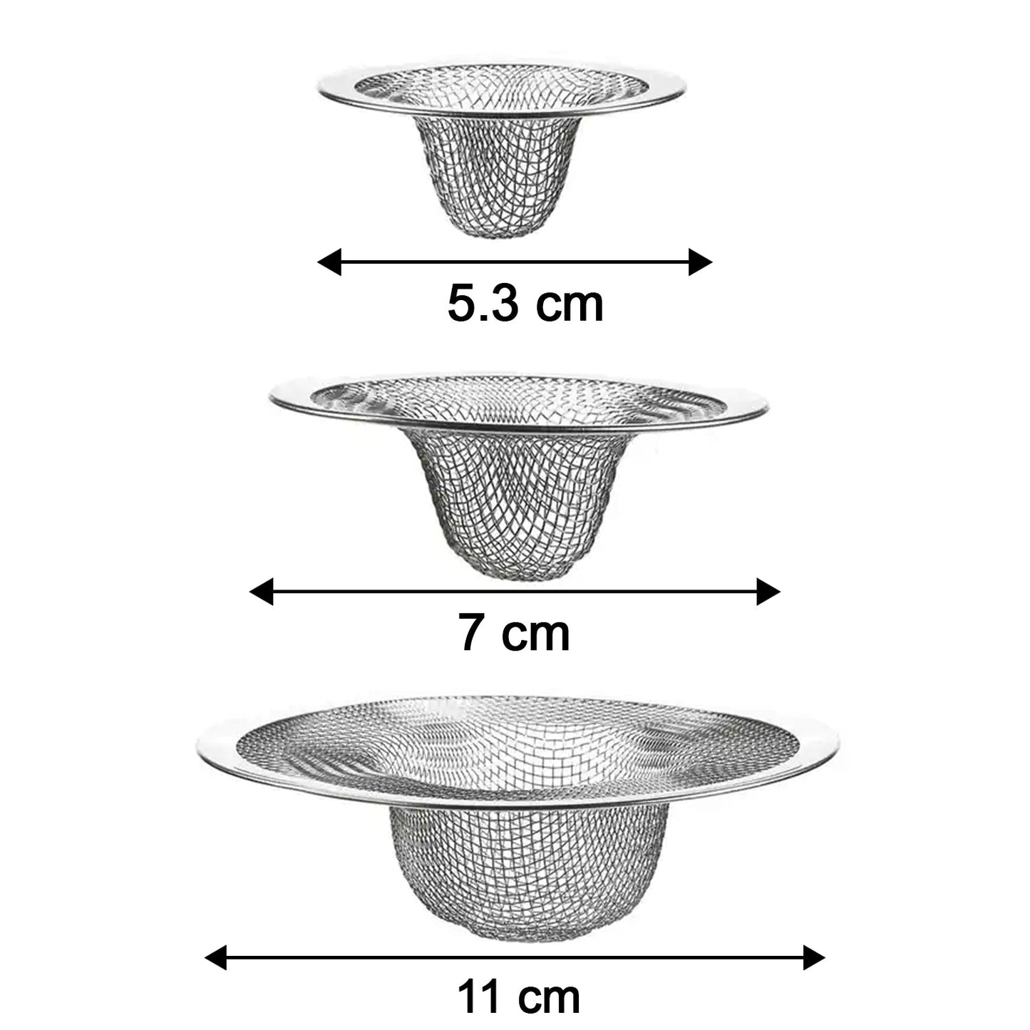 Stainless Steel Sink Drain Strainer Set (3 Pc)