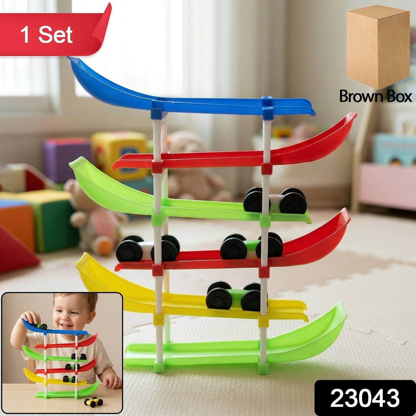 Kids Multi-Level Car Racing Track Toy Set 1 Set