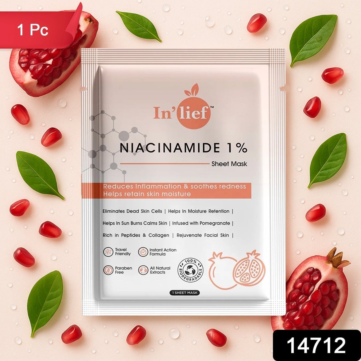 Inâ€™lief Niacinamide 1% Hydrating & Calming Facial Sheet Mask (1 Pc)
