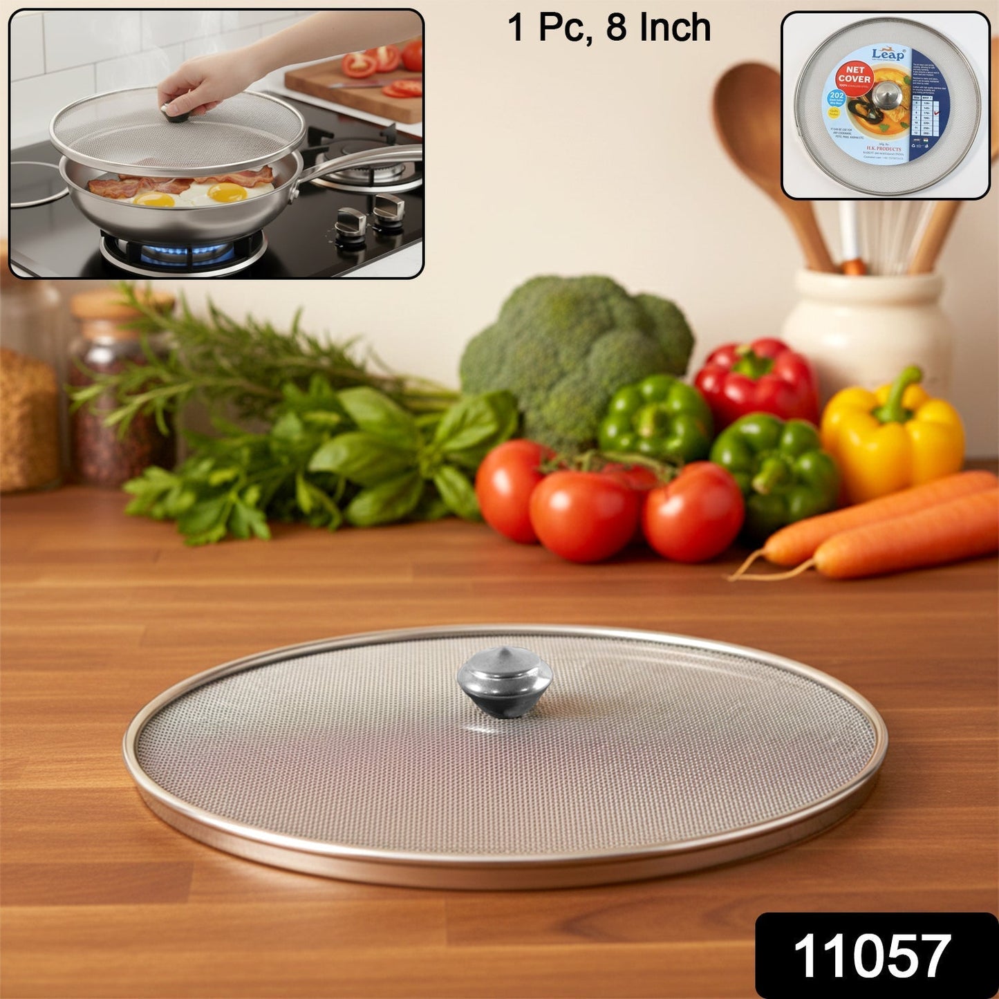Stainless Steel Fine Mesh Food Net Cover Lid â€“ 8 Inch