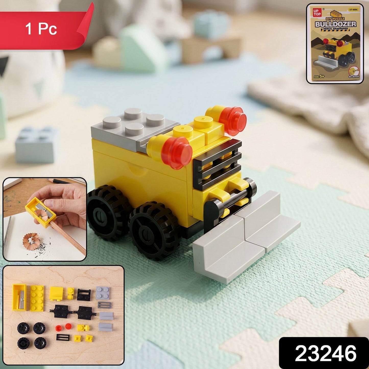 Cute Bulldozer Pencil Sharpener Toy - Fun and Interactive Desk Toy