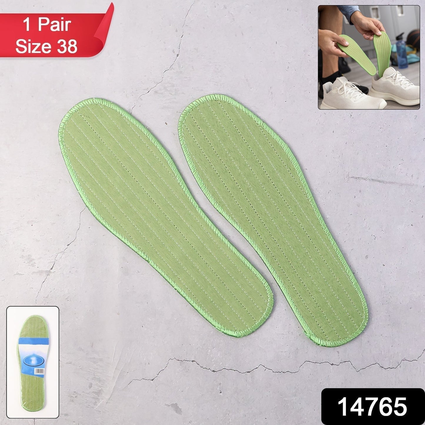 Premium Comfort Shoe Insoles for Daily Foot Support Size 38 (1 Pair / Mix Design)