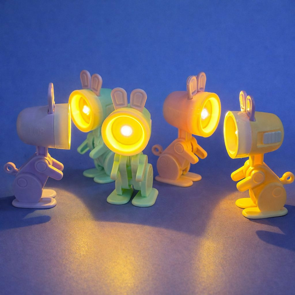 Cute Bunny LED Mini Flashlight Toy for Kids Portable Torch Light (Color may vary)