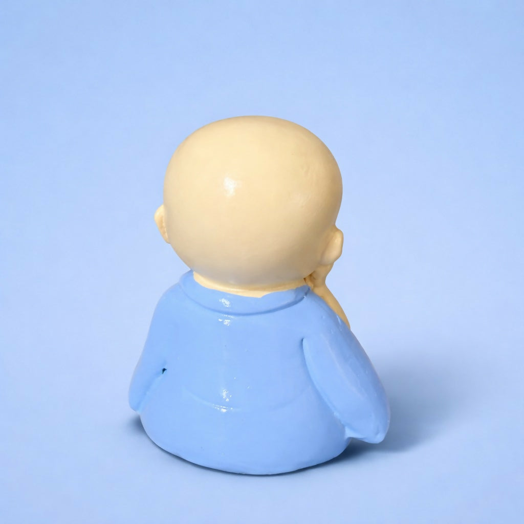 Smiling Monk Showpiece Cute Baby Buddha Desk Decor Figurine