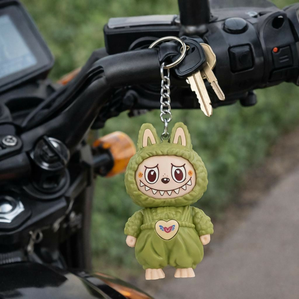 Cartoon Keychain Toy with 3 Expressions Cute Mini Hanging Figure